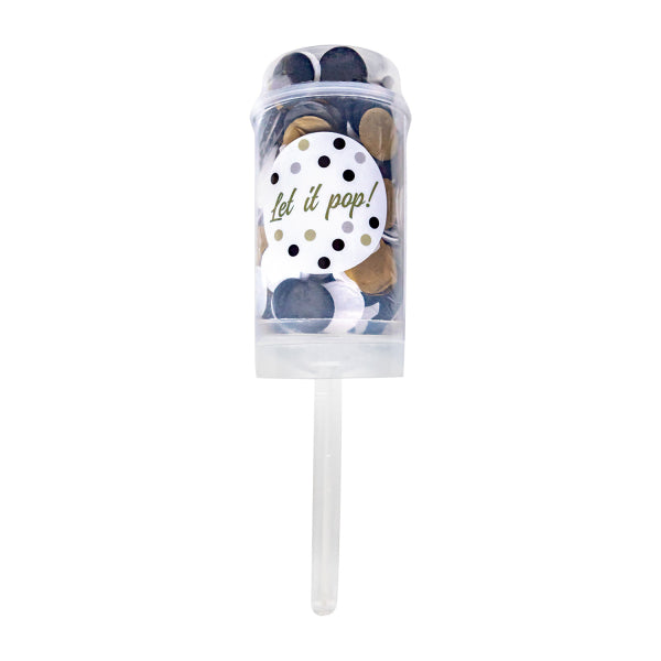 Party Popper Push Pop di carta rotonda bianco-nero-beige