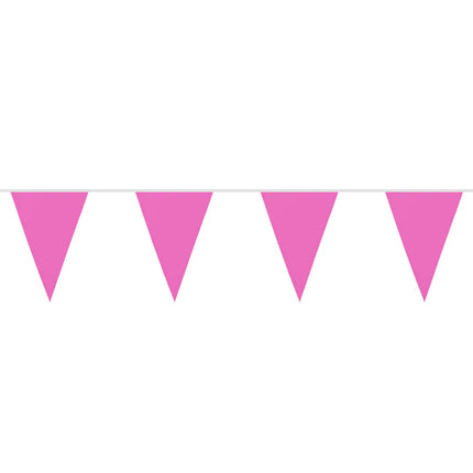Ghirlanda di bandierine in poliestere rosa (26 x 18 cm) (6 m)