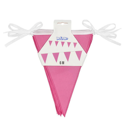 Ghirlanda di bandierine in poliestere rosa (26 x 18 cm) (6 m)