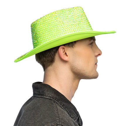 Cappello da cowboy Aurora verde neon UV