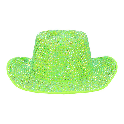 Cappello da cowboy Aurora verde neon UV