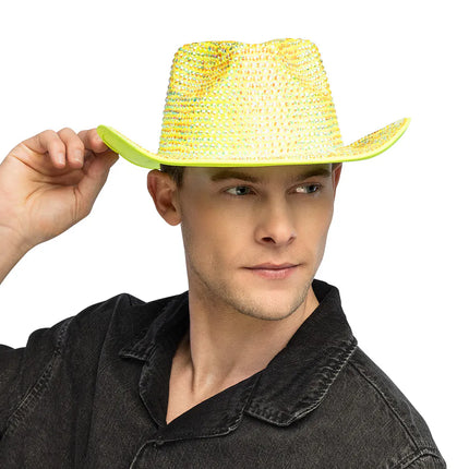 Cappello da cowboy Aurora giallo neon UV