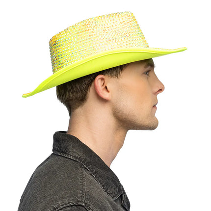 Cappello da cowboy Aurora giallo neon UV