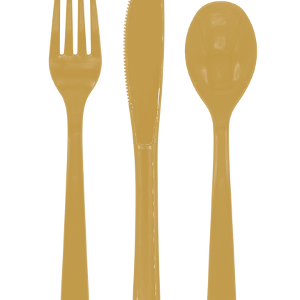 Posate d'oro riutilizzabili, set da 18 pezzi