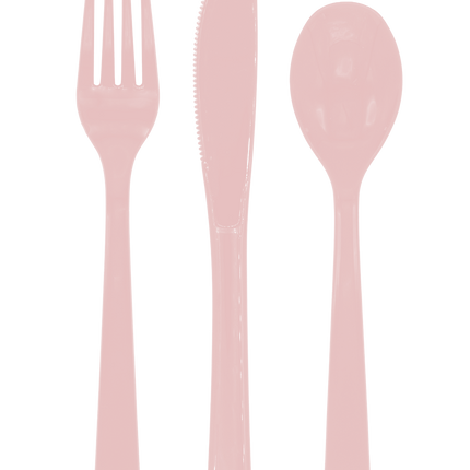 Posate in oro rosa riutilizzabili, set da 18 pezzi