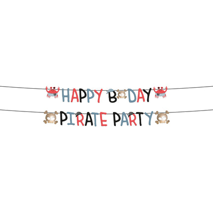 Ghirlanda di lettere pirata Happy Birthday 1,5 m