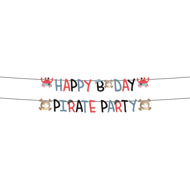 Ghirlanda di lettere pirata Happy Birthday 1,5 m