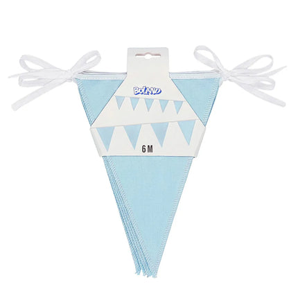 Ghirlanda di bandierine in poliestere azzurro (26 x 18 cm) (6 m)
