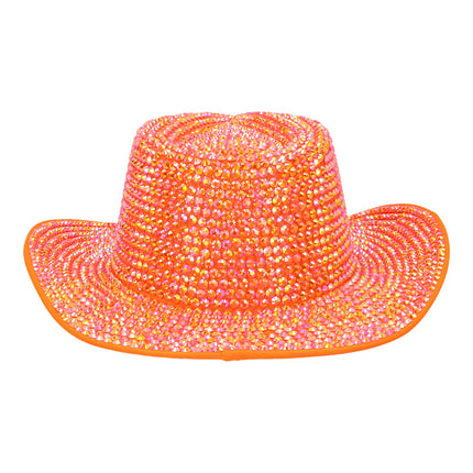 Cappello da cowboy Aurora arancione neon UV