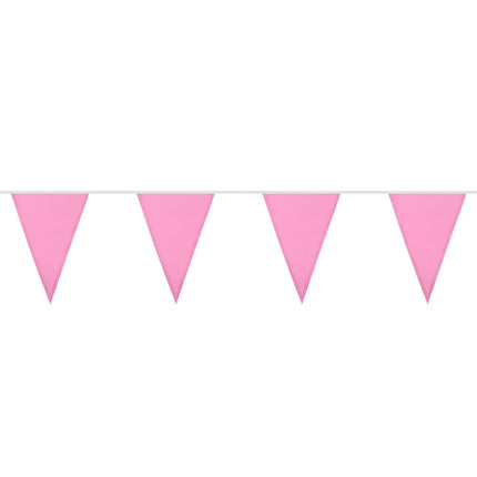 Ghirlanda di bandierine in poliestere rosa chiaro (26 x 18 cm) (6 m)