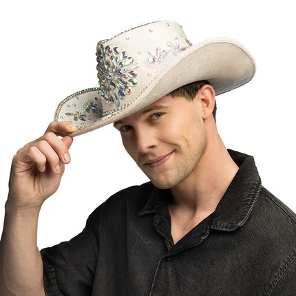 Cappello da cowboy Crystal beige