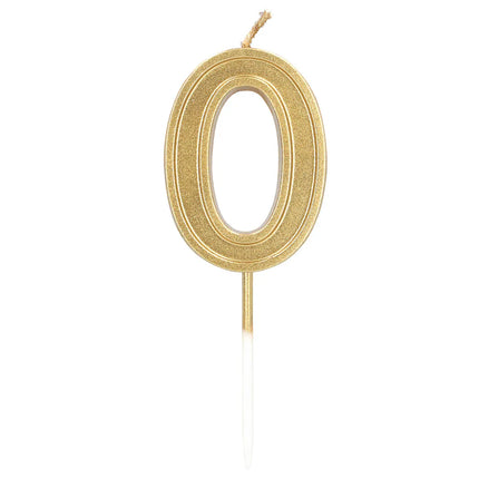 Candela Elegant '0' dorata su stecchino (3 x 4,2 x 0,7 cm)