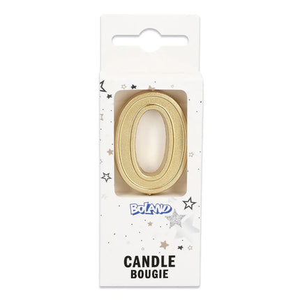 Candela Elegant '0' dorata su stecchino (3 x 4,2 x 0,7 cm)