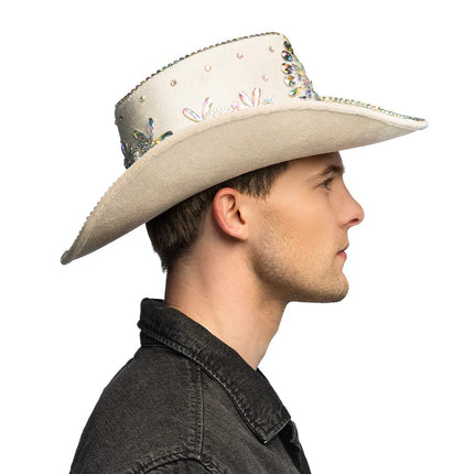 Cappello da cowboy Crystal beige