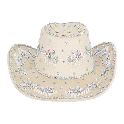Cappello da cowboy Crystal beige