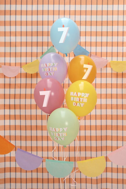 7 Jaar Ballonnen 30cm 6st van Partydeco koop je bij Partywinkel