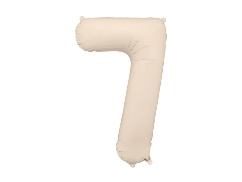 7 Jaar Cijfer Ballon Beige Mat Leeg 86cm van Partydeco koop je bij Partywinkel