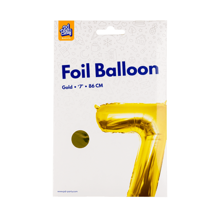 7 Jaar Cijfer Ballon Goud Leeg 86cm - Partywinkel - 8716764236945