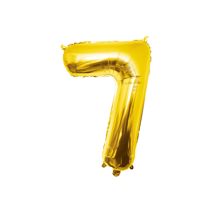 7 Jaar Cijfer Ballon Goud Leeg 86cm - Partywinkel - 8716764236945