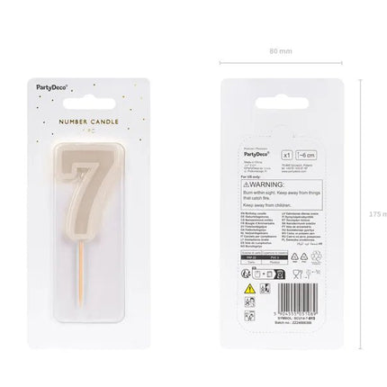 7 Jaar Kaars Grijs 10cm van Partydeco koop je bij Partywinkel