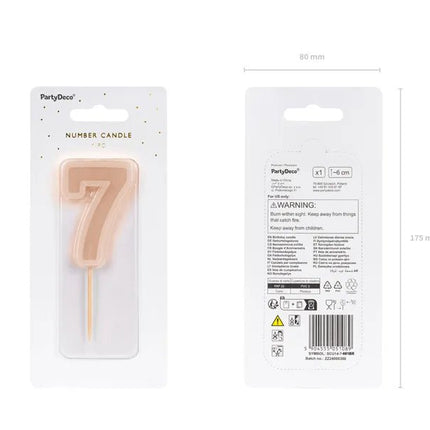 7 Jaar Kaars Nude 10cm van Partydeco koop je bij Partywinkel