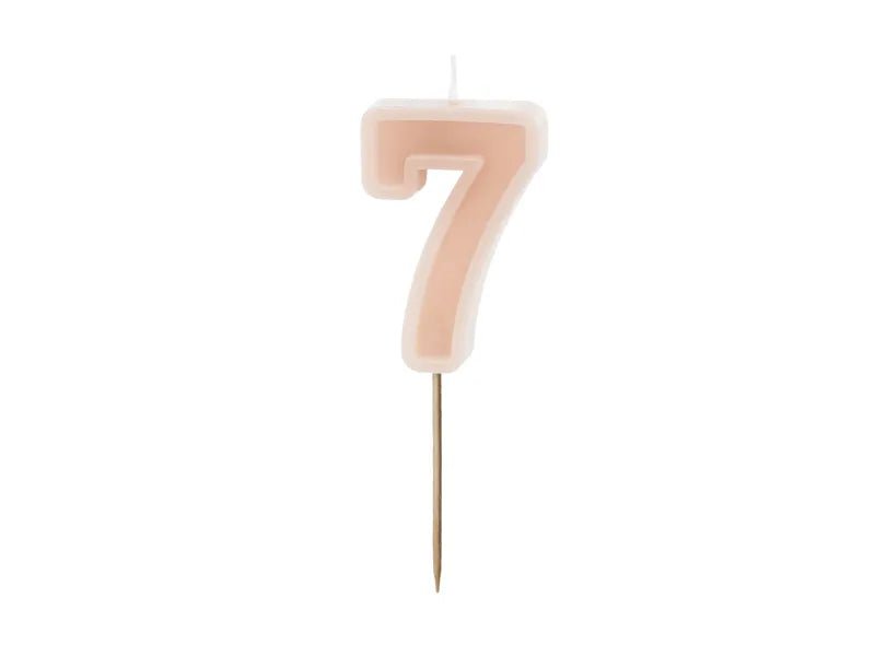 7 Jaar Kaars Nude 10cm van Partydeco koop je bij Partywinkel
