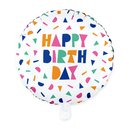 Happy Birthday Helium Ballon Leeg Confetti 45cm