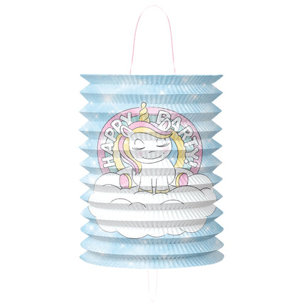Lanterna a forma di unicorno "Happy Birthday"