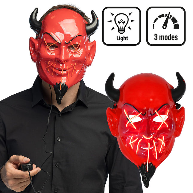 Maschera di Halloween Diavolo Rosso Nero