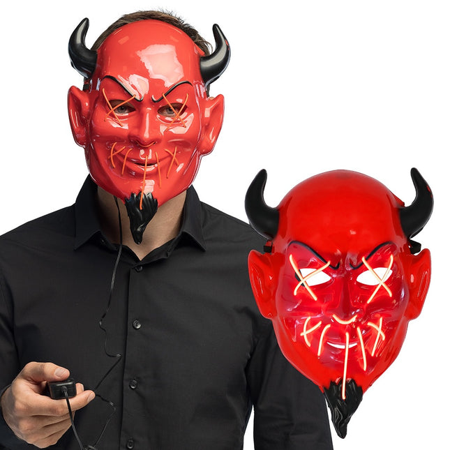 Maschera di Halloween Diavolo Rosso Nero