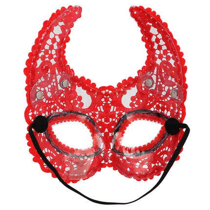 Maschera per gli occhi di Halloween in pizzo rosso del diavolo