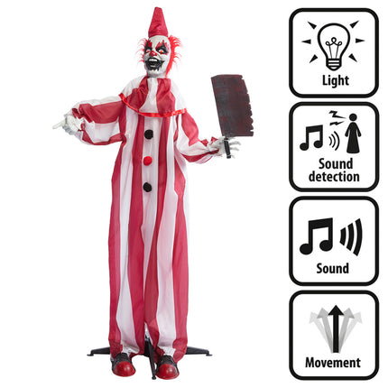 Bambola di Halloween Clown Rosso Bianco 1,8m
