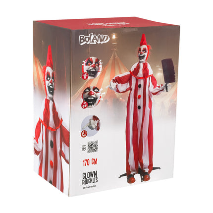 Bambola di Halloween Clown Rosso Bianco 1,8m