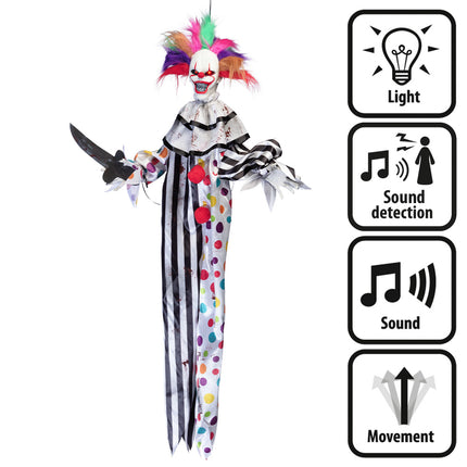 Decorazione appesa di Halloween Clown colorato 1,20m