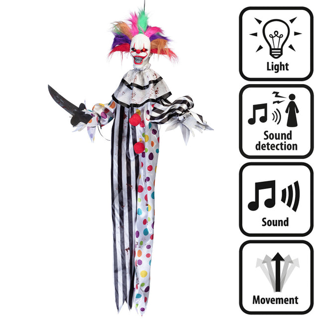 Decorazione appesa di Halloween Clown colorato 1,20m