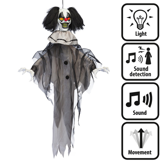Decorazione appesa di Halloween Horrow Clown 90 cm