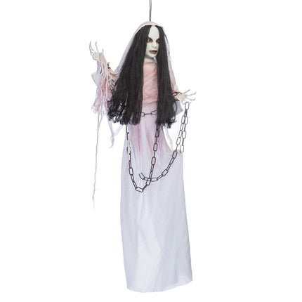 Decorazione appesa di Halloween Fantasma sonoro e luminoso 1,2m