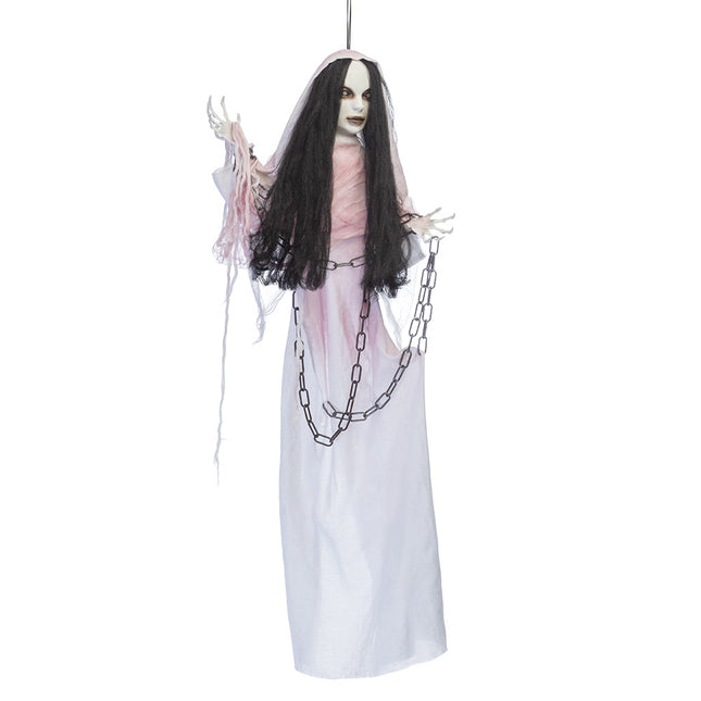 Decorazione appesa di Halloween Fantasma sonoro e luminoso 1,2m