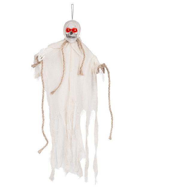 Decorazione Halloween appesa Fantasma Led 55cm