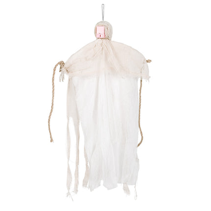 Decorazione Halloween appesa Fantasma Led 55cm