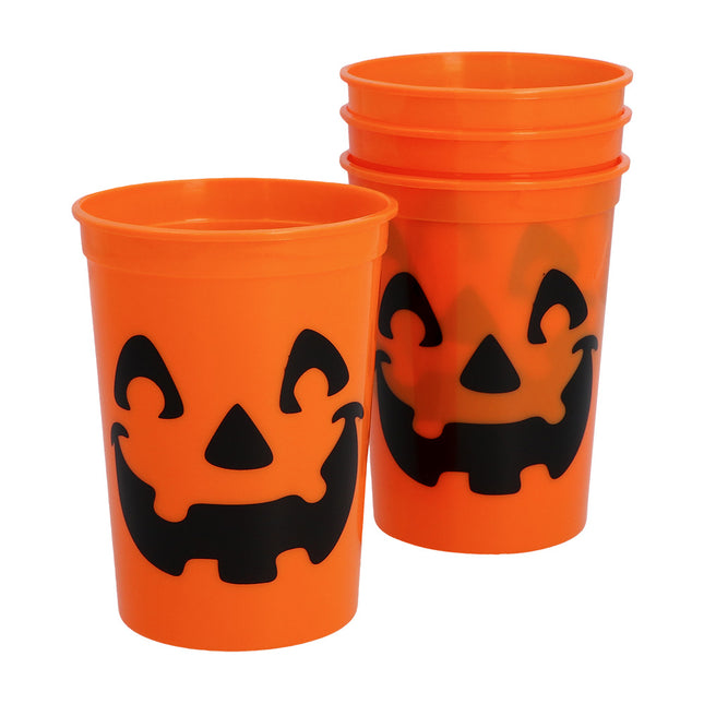 Tazze di Halloween Nero Arancione Zucca 300ml 4 pezzi