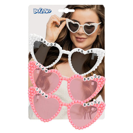 Set di 3 occhiali da festa Bridal Pearl (sposa e damigelle)