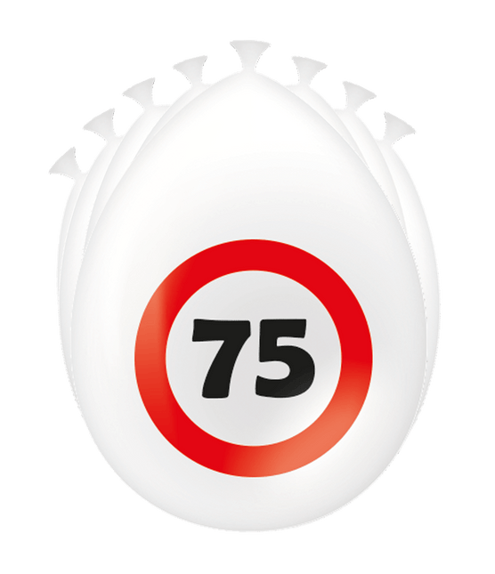 75 Jaar Ballonnen Verkeersbord 30cm - Partywinkel - 8716764235474