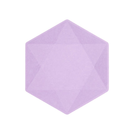 6 piatti esagonali, 20,8 x 18,1 cm, viola