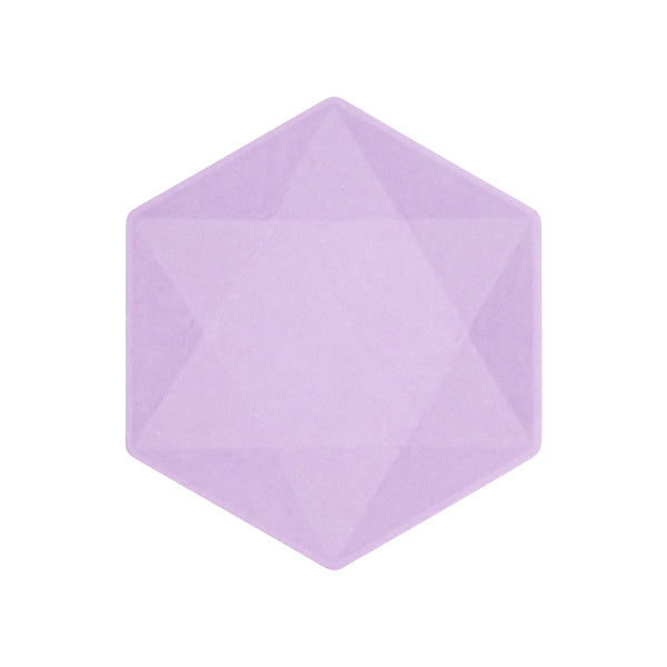 6 piatti esagonali, 20,8 x 18,1 cm, viola
