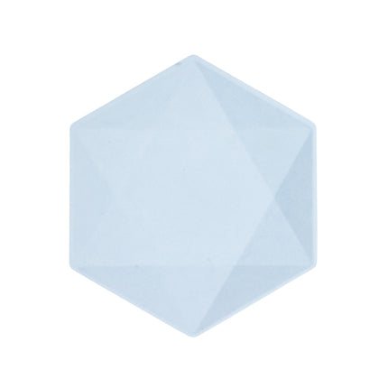 6 piatti esagonali 20,8 x 18,1 cm, blu