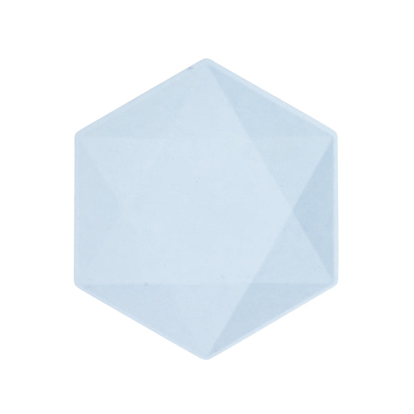6 piatti esagonali 20,8 x 18,1 cm, blu