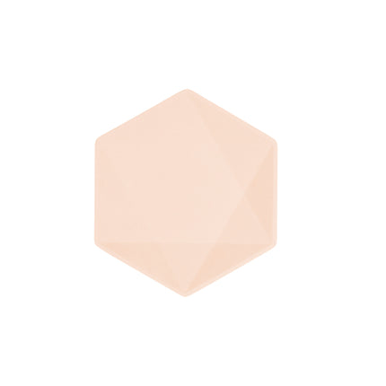 6 piatti esagonali 15,8 x 13,7 cm, albicocca