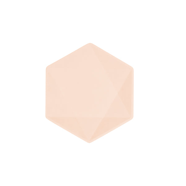 6 piatti esagonali 15,8 x 13,7 cm, albicocca