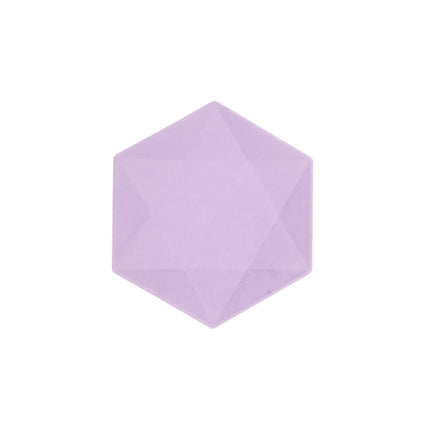 6 piatti esagonali 15,8 x 13,7 cm viola